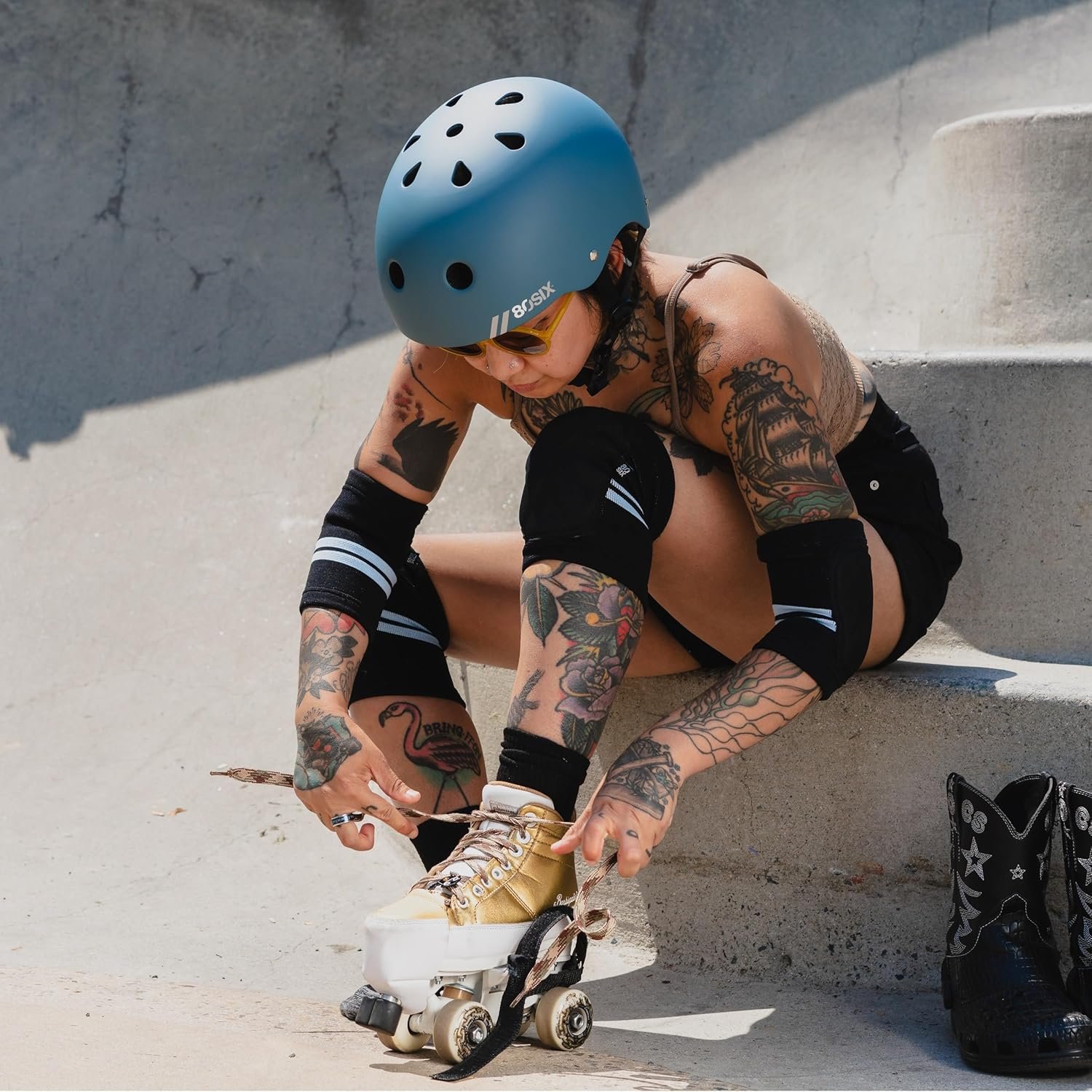 80SIX Stealth Pad Set – Soft, Shock-Absorbing Knee and Elbow Protectors for Skateboarding, Scooters, Cycling and Volleyball – Suitable for Both Kids and Adults - Image 4
