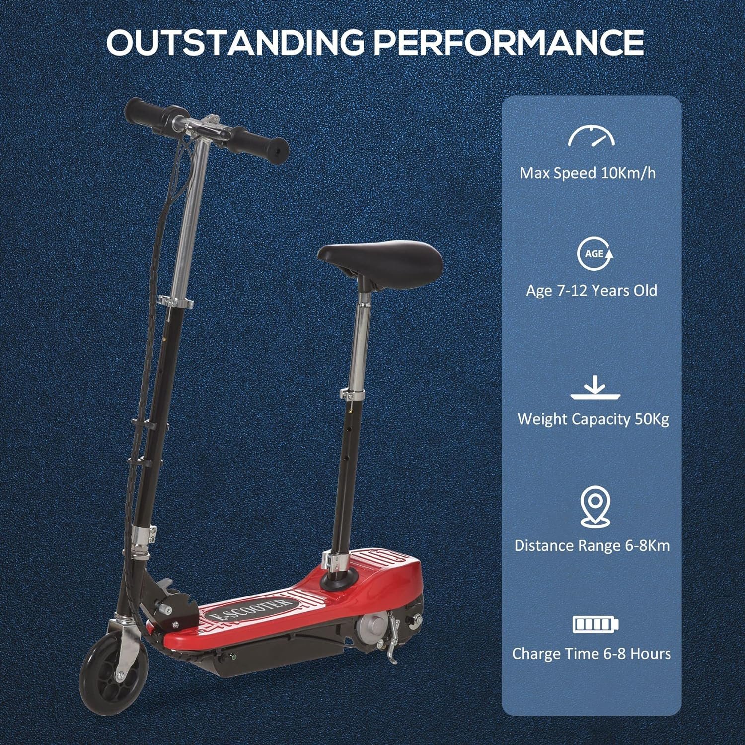 HOMCOM Electric Scooter for Kids, Foldable Ride On Powered Scooter with 120W Motor, Top Speed 10 KM/H, Maximum Range 8 KM - Image 3
