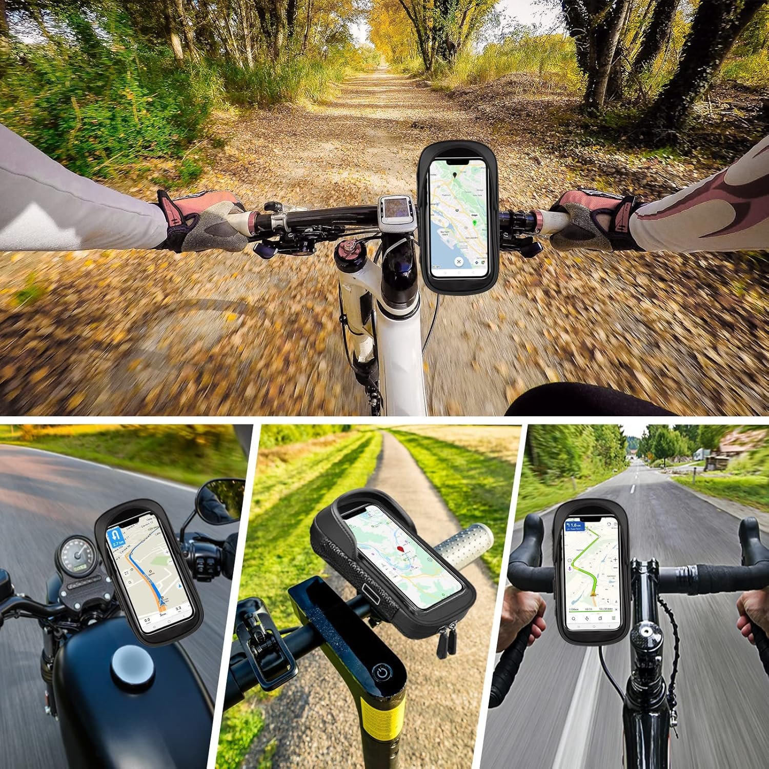 Vitalismo Bike Phone Holder Waterproof - Phone Holder for Bike 360° Rotation, Cycling Handlebar Bag, Motorbike Mount for iPhone 15Pro Max/14Pro/14/13/11/X/8 Samsung LG Cellphones up to 7'' - Image 8