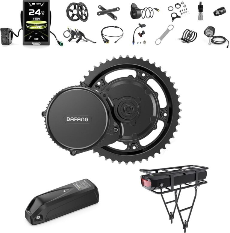 BAFANG 48V BBS02B Mid Motor - BBS02B Mid Drive eBike Conversion Kit with Battery (Optional) and LCD Display for 68 73 100mm Bottom Bracket, 8fun G340 Electric Bicycle Kit (CAN Protocol