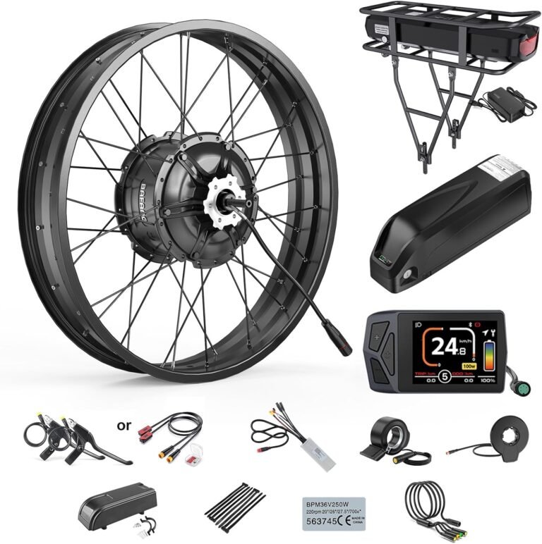 BAFANG G062 48V Rear Wheel Hub Motor 20" 26" Fat Bike Electric Conversion Kit 20/26x4.0 Inch Fat Tyre Ebike Conversion Kit for Snow, Cargo Bike with Optional Display and 48V Ebike Battery