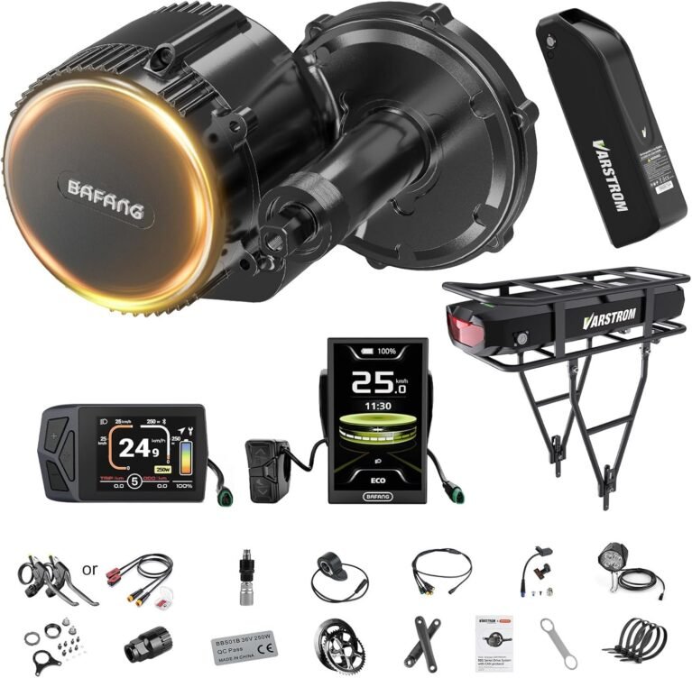 BAFANG Mid Drive Ebike Conversion Kit, BBS01B BBS02B BBS-HD 250W Mid Motor Kit with LCD Display & Optional Battery, for BB 68-73/100/ 120MM Mountain, Road & City Electric Bikes
