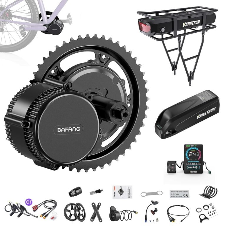 BAFANG Mid Drive Ebike Conversion Kit 36V 48V 250W -BBS01B BBS02B BBS-HD Electric Bike Conversion Kit with Opt Battery Display -Mid Motor for 68-73mm Bottom Bracket City Mountain Bike