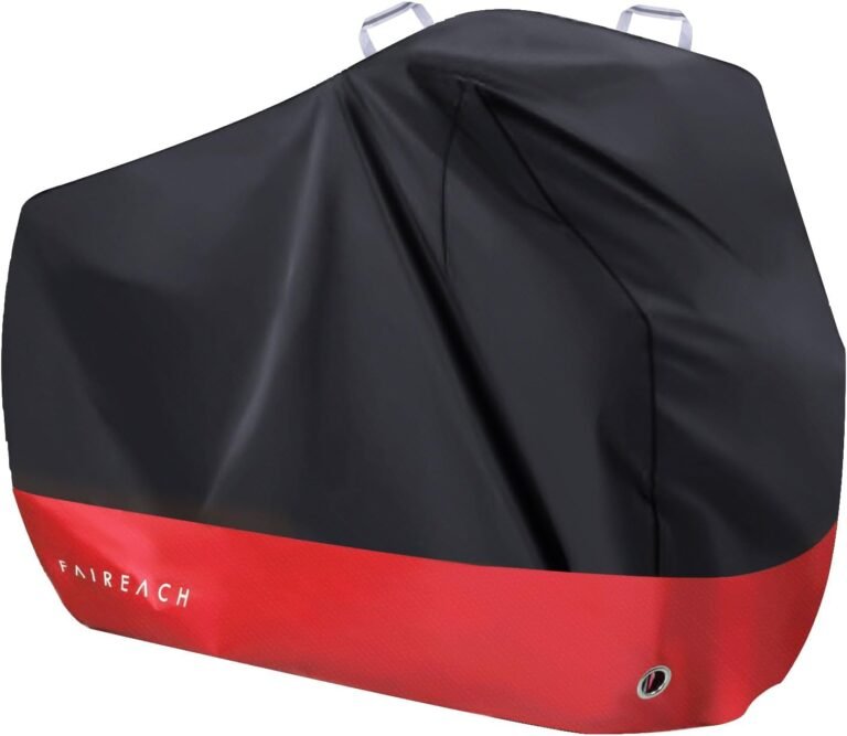 Bike Cover Waterproof Outdoor, 210D Premium Fabric Bicycle Cover, Anti Dust Rain Snow UV, Bike Rain Cover for Mountain, Road & Heavy Duty Bikes with Lock Holes & Storage Bag