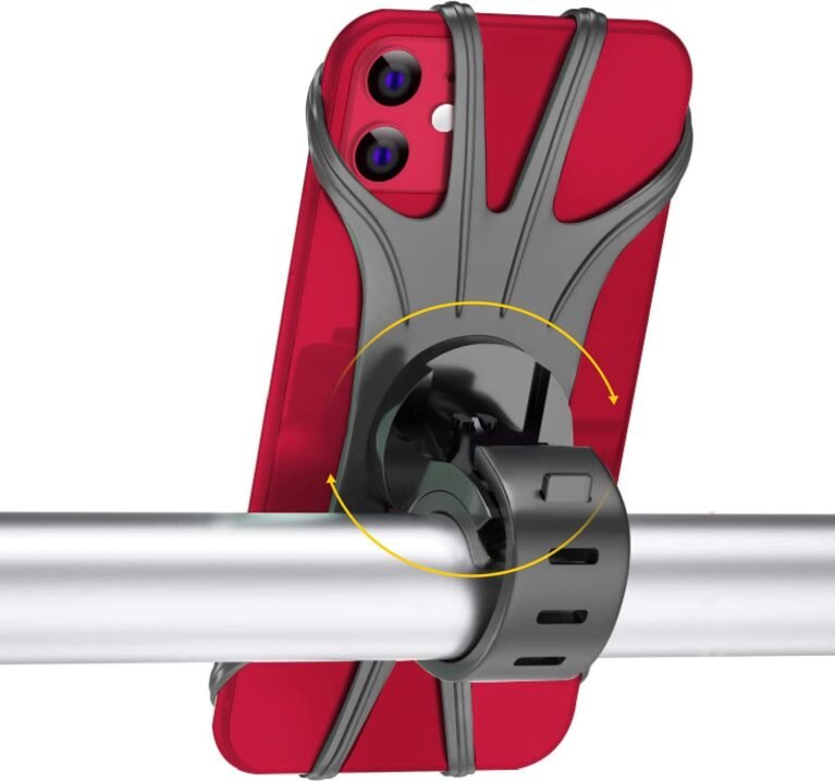 Bike Phone Holder, 360° Rotate&Adjustable Silicone Phone Holder,Bike Phone Mount Universal for 4-6.5" Phones,Compatible for iPhone/Huawei/Samsung Galaxy Series