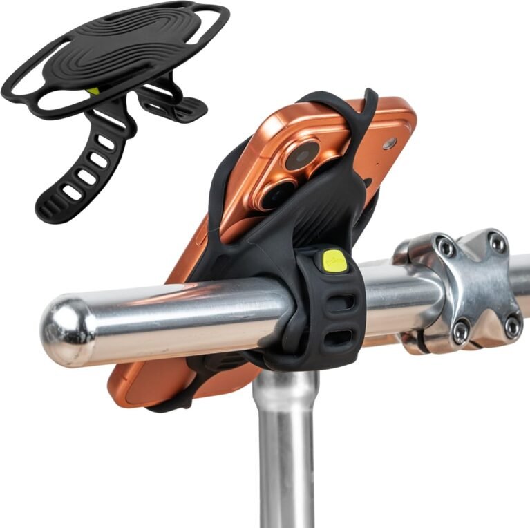 BONE Bike Tie 6, Bike Phone Mount for Handlebar, Scratch-Free Silicone Holder with Dual-Strap Stability and Tuackable Design, Universal MTB Cycling iPhone Holder Compatible with 4.7"~7.2"