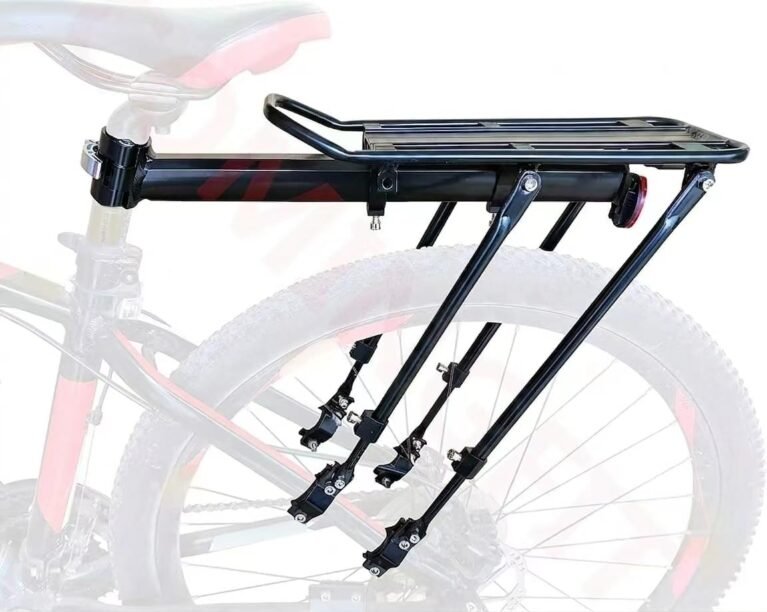 COMINGFIT 2026 Upgraded Bicycle Cargo Rack, 80KG Heavy Duty Bike Rear Rack, 4-Leg Double Strength, 2.0mm Thickened Universal for MTB Road City Kids Fat Tire Bike (3.5"), with Anti-Rub Guards