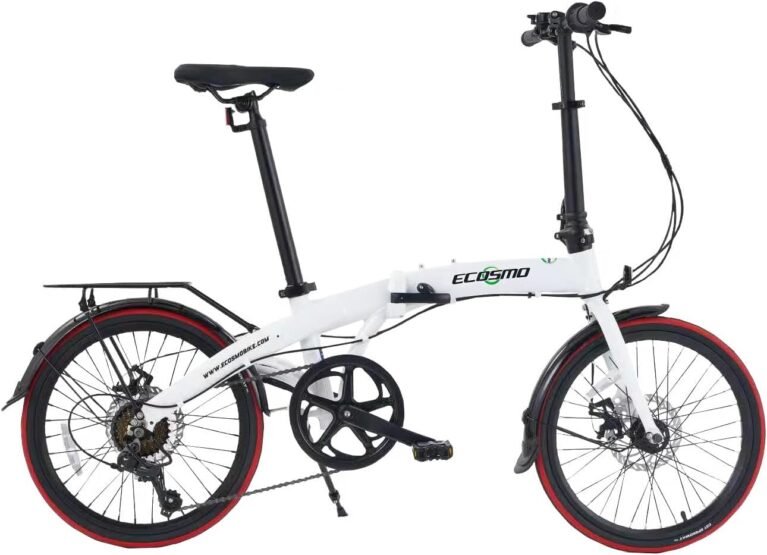 ECOSMO 20" Lightweight Alloy Folding City Bicycle Bike, 12kg, Made with 7 SP SHIMANO Gears, Small fold up size - 20AF09