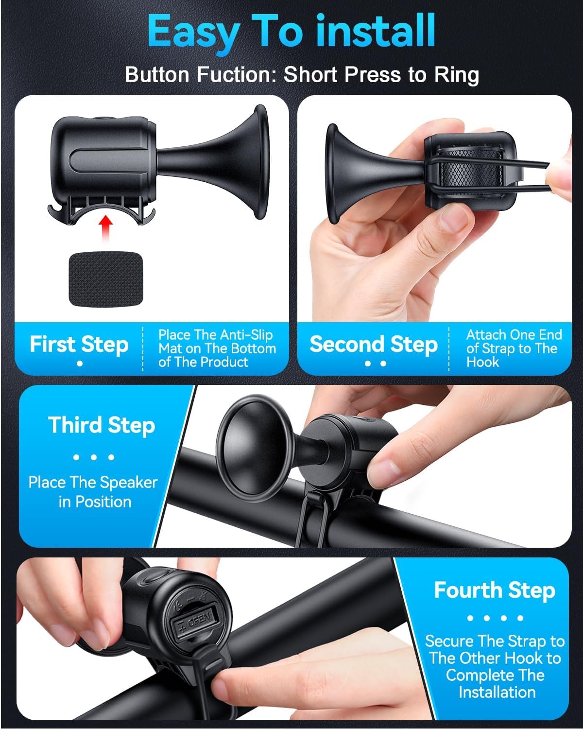 Electric Bike Accessory All Weather Storage Bag Electric Bike Bells for electric bike riders and smart electric mobility