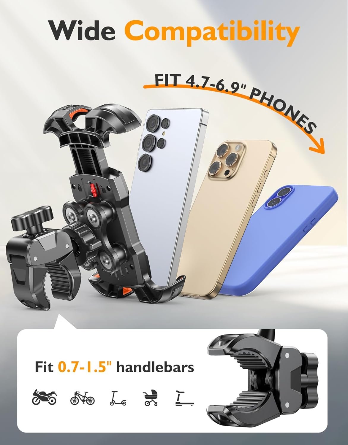 Electric Bike Accessory Portable Rear Rack Electric Bike Phone Mounts for electric bike riders and smart electric mobility