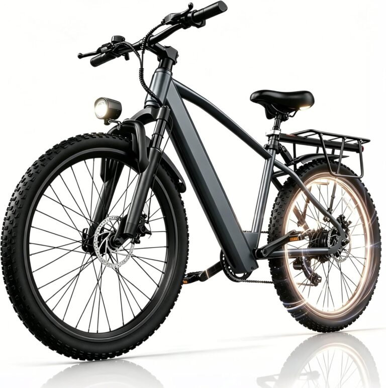 Electric Bikes for Adults, 26" Electric Mountain Bike with 36V 10.4AH Battery, 65Nm 250W Motor, LCD Display, 3 Riding Mode, E-Bike with 7 Speed Gear, Mileage up to 50-60KM, Disc Brake, Max Load 150kg
