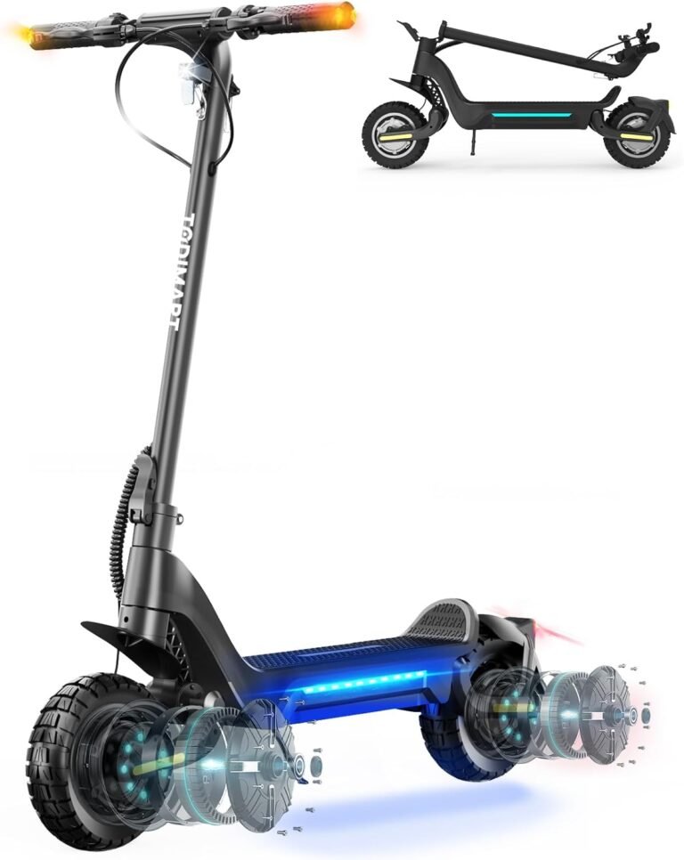 Electric Scooter, 80 km Range, 48V 13/18.2 Ah Battery, 10 inch Off-Road Tires, Electric Scooter Adult 150 kg Load Capacity, Double Suspension, TODIMART Folding Escooter