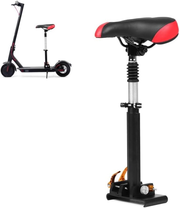 Electric Scooter Seat, XPJBKC E Scooter Seat,Electric Scoo-ter Sea-t Attachment,Shock Absorbing E Scoote Saddle Sea-t with Spanner für Xiaomi M365PRO 1S,Adjustable Height 42-65cm,Pedal Width 14-15cm