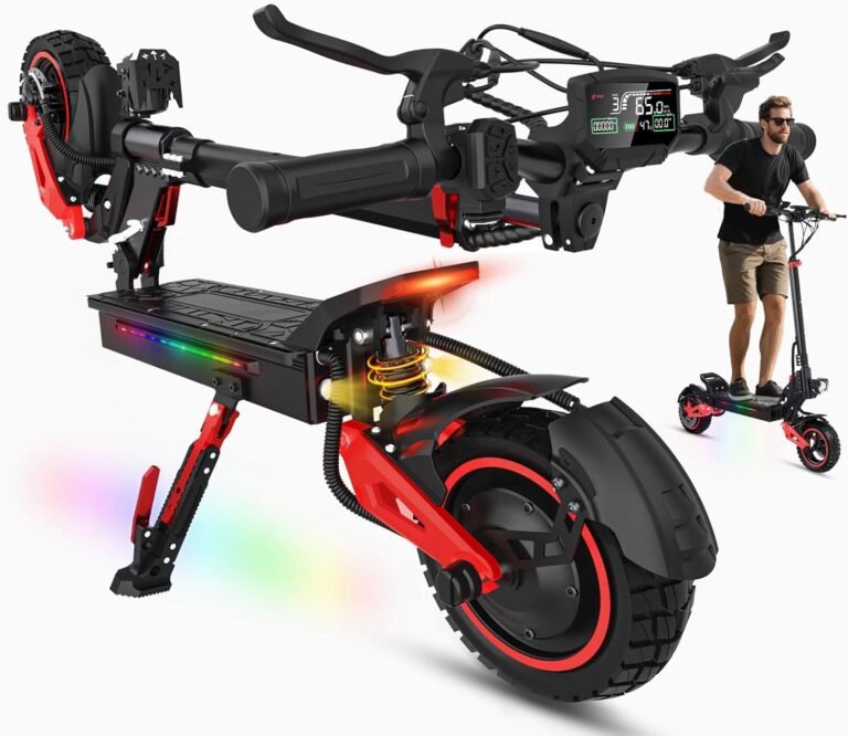 Electric Scooter,10.5" Tires Electric Scooters Adult, 50-60 km Long Range, 48V 18Ah Battery E Scooter, Dual Suspension Dual Disc Brake Foldable e-scooter 150 kg Load Gifts