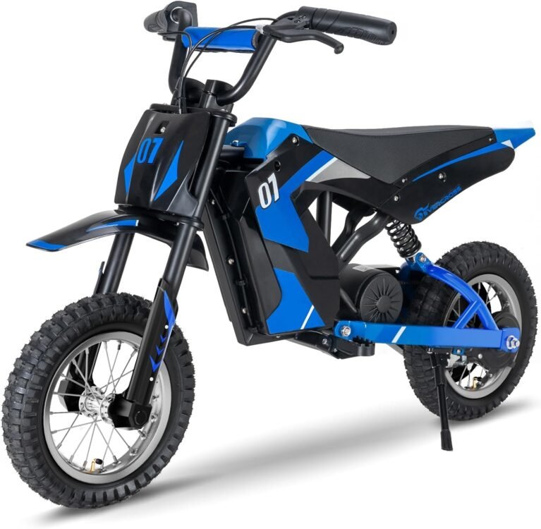 EVERCROSS EV12M Kids Ride On Motorcycle, Electric Motorcycle with 300W Motor, 3 Speed Modos, 9.3Miles Long-Range, 12'' Pneumatic Tire, Motor Cross for 110cm+ Height