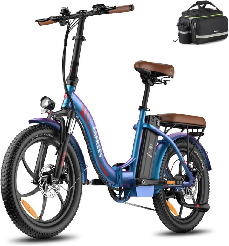 Fafrees F20 PRO Electric Bicycle, 20 * 3.0-inch Women Men Folding Electric Bike, 250W Electric Mountain Bike, 15.5mph, Low-Step Aluminum Alloy Frame, Range 90-120km
