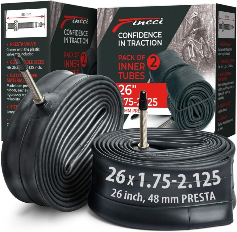 Fincci Pair Bike Inner Tube 26 x 1.75 x 1.95 x 2.0 x 2.125 with 48 mm Schrader/Presta Valve - Inner Tubes 26 inch, 2PCS 26" 47/57-559 Bike Tyre Tube for MTB, Mountain, Road, Hybrid & Electric Bike