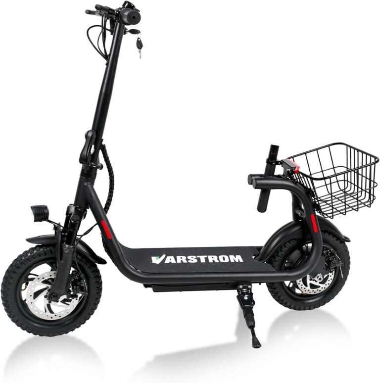 Folding Electric Scooter for Adults, 500W Motor, 36V 13Ah Battery, 35KM Range, Adjustable Basket, Dual Disc Brakes, Front Suspension, 25KM/H, Cruise Control, Zero Start Option