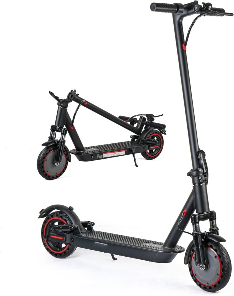 Folding Electric Scooter for Adults with 4 Shock Absorbers, 10.4Ah Lithium Battery,App Control, with a Range of 25-35 km