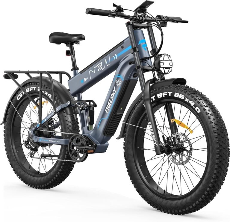 FREESKY 2026 Alaska Pro Dual Battery Electric Bike for Adults, 48V 45AH 200 Miles Long Range Dirt E Bike, 26" Fat Tire Fast Mountain EBike, Full Suspension & Hydraulic Brakes UL 2849 Certified by TÜV