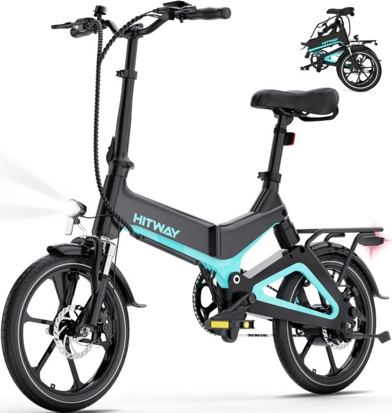 HITWAY E-Bike Electric Bike, 16 inch Folding Ebike with 36V/7.8Ah Battery, 250W Motor & 25km/h, Range 35-70km, Urban Commuter Electric Bicycle for Adults & Youth