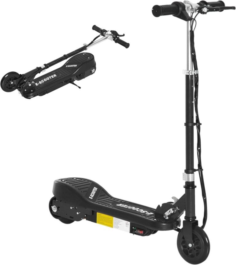 HOMCOM Kids Electric Scooter, 5.5 Inch Foldable Kids Scooter for Ages 7-14, 120W Motor, Up to 12km/h, 10km Range, Adjustable Height