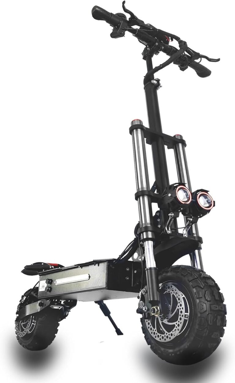 HWWH S3 Off road Electric Scooter Adult Fast Folding E Scooter Escooter Powerful Dual Motor Dual Suspension 11In Vacuum Tubeless Tire 60V/40AH Large Capacity Lithium Battery 100km Battery Life