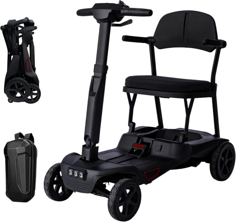iCAN X-15 Folding Mobility Scooter 2026 Model, 10ah Removable Battery, 10 Miles Range, 18kg Lightweight, Canvas Bag, LCD Display, Compact Travel Scooter for Senior, UK Class 2 (Black)