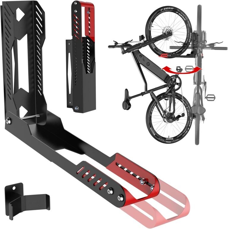 IMAYCC Upgraded New Bike Wall Mount, Space Saving Adjustable Foldable Bike Rack Wall, No Heavy Lifting, Bike Hangers for Garage, Foldable Bicycle Holder for MTB Road Bike(2 Pack)