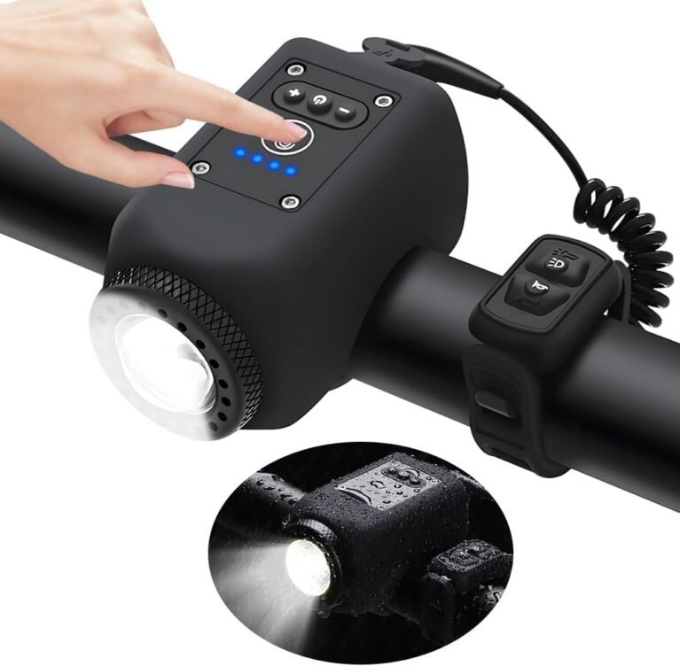 Mountain Bike Electronic Horn Bell, USB Rechargeable Electronic Horn with Light, IPX 5 Waterproof, Lightweight 110DB MTB Mini E-Bell, Bike Bell For Adult Riding Equipment MTB Road Bike, E-bike