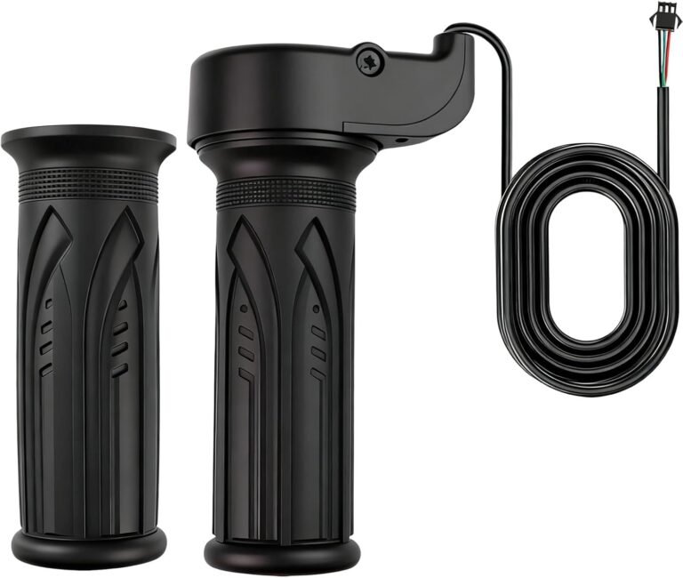 1 Pair E Bike Full Twist Throttle, 12V-72V 3 Pin Connection Electric Bike Throttle Twist Grip, Universal Throttle Twist Grip with SM Plug for Electric Bicycle Ebike Right Left Hand Grip 22mm Handlebar