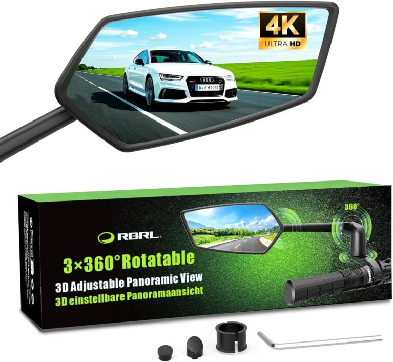 RBRL Bike Mirror, 360 ° Adjustable Safety Rearview Bicycle Mirror, High-definition Wide-angle Large Handlebar Rear View Mirrors, Suitable for Ebike Mountain Road bikes(Right)