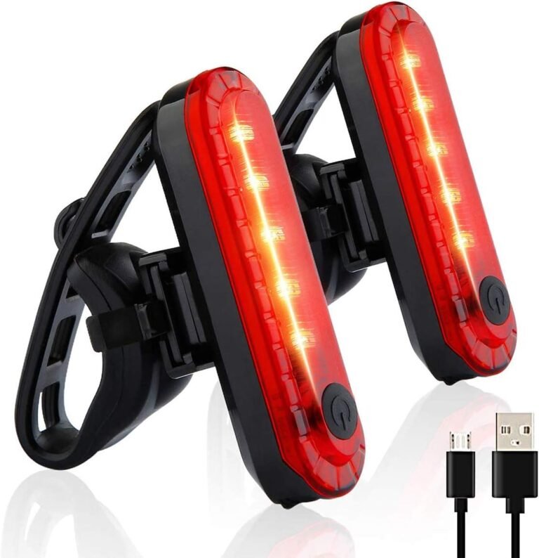 Rear Bike Lights 2 Pack, Ultra Bright USB Rechargeable Bike Tail Lights, Red High Intensity Led Accessories Fits On Any Bike or Helmet. Easy to Install for Cycling Safety Flashlight