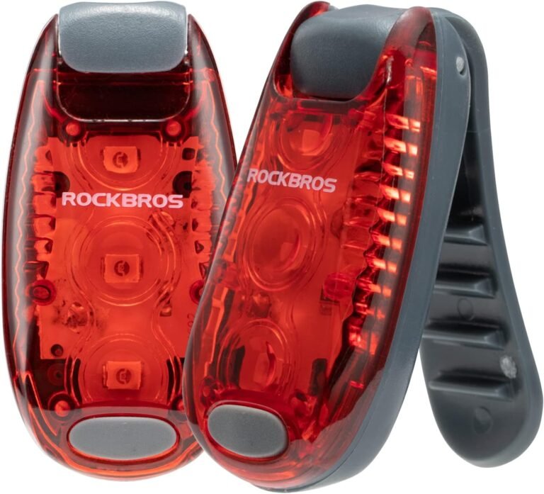 ROCKBROS Bike Rear Tail Lights 2 Pack, Ultra Bright LED Safety with 3 Modes, IPX4 Waterproof Back Light for Mountain and Road Cycling, Helmets, Backpacks