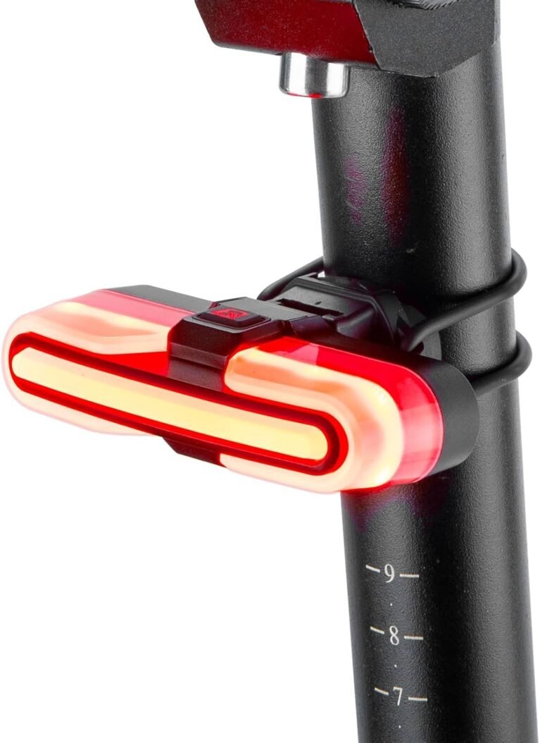 ROCKBROS Rear Bike Tail Light USB Rechargeable, Smart Bike Taillight with Brake Sensing, 5 Lighting Modes Bicycle Taillight, IXP6 Waterproof, 500mAh Capacity, For Cycling and Night Riding