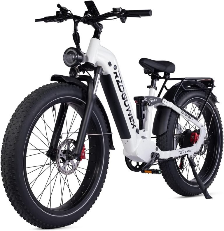 RZOGUWEX Electric Bicycle，26 Inch Off-Road EBIKE for Adults with 48V 25AH Detachable Lithium Ion Battery, 7 Speed with Dual Hydraulic Disc and Brake Dual Shock Absorbers