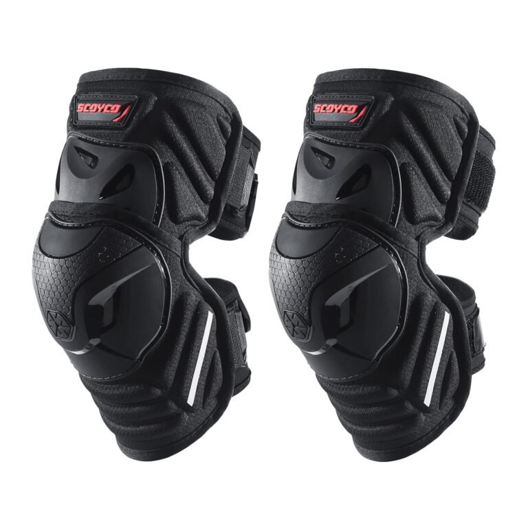 Scoyco Motorbike Knee Pads for Adults, CE Level 1 Multi-use Sports Knee Guards for Motocross E-Bike Roller Skate Skateboard Scooter MTB with Hard TPU Shell Protective Gear