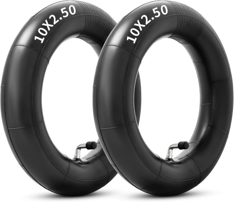 Heavy Duty 10x2.50 Thicker 40% Butyl Inner Tube with CR202 90° Bent Valve Stem, 10 Inch Smart Self Balancing Electric Scooter Tire Tube Fit for 36v 48v 400w 500w 800w Hub Motor (Pack of 2)