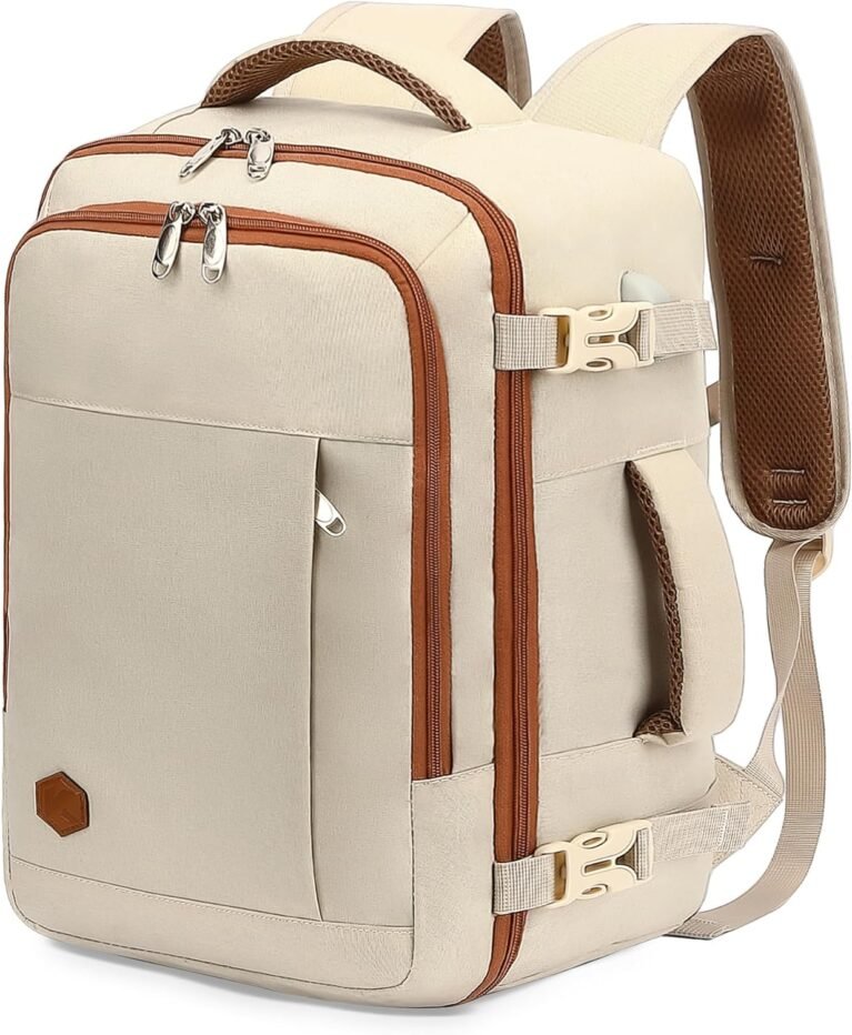 VANKEV Ryanair Cabin Bag 40x20x25 Underseat 20L Travel Bag Hand Luggage Backpack Carry-ons Bag Cabin Size Suitcases for Airplanes Flight Bag Travel Ruscksack Fit 14 Inch Laptop Beige