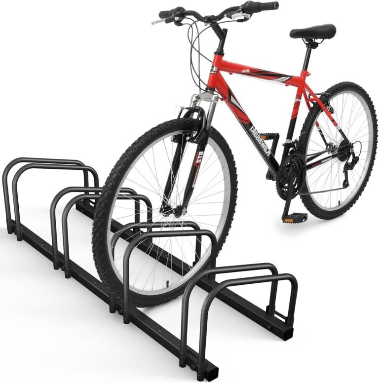 VOUNOT® 4 Bike Stand Floor or Wall Mounted Bike Rack for Garage Bicycle Parking Rack Cycle Storage Locking Stand, Black