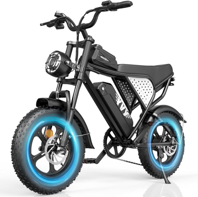 YVY C16 Electric Bike, 16" Fat Tire Ebike, 100 Miles Max Range, 48V 25Ah Removable Battery, 85Nm Motor, 7 Speed, Full Suspension, Dual Disc Brakes, LCD Display