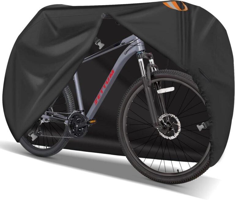 Zettum Bike Cover for 1 Bikes - Stationary Bike Covers for Outside Storage Waterproof Outdoor & Heavy Duty, 600D PU Coating Bicycle Covers for 1 Bike Mountain Bikes, Road Bike, Beach Cruiser Bike