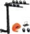 Tow Bar Mounted Bike Carrier, 4-Bike Car Rack – Collapsible Steel Bicycle Holder with Anti-Wobble Lock, Hitch Tightener & Safety Straps, 2″ Receiver, Easy Fit for Cars, SUVs, Trucks & MPVs – Black