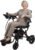 Foldable Electric Wheelchair with 500W Motor, 22kg, Lightweight, Airline-Friendly, Puncture-Proof Tires, Reversible Armrests, Large Footrest, 12-Mile Range, Hand Brake for Safety (Black)