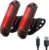BYKING Rear Bike Light, USB-C Rechargeable Bike Helmet Light, 6 Lighting Modes and Waterproof, Long Lasting Battery Back Light For Bicycle, MTB, Helmet, Scooter, Bag, 2x Bicycle Light Rear.