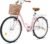 Viribus 24 Inch Vintage Ladies Bike with Basket, Dutch Style City Bicycle with Carbon Steel Frame, Dual V Brakes, Single Speed Women’s Comfort Bike with Adjustable Seat and Handlebars