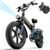 URLIFE Folding Electric Bike, 20 * 4.0 Inch Fat Tire E-Bike for Adult 48V 13AH Removable Battery, 80-100KM Long Range, Full Suspension for All Terrains, Electric Mountain Bike with LED