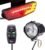 EBike Light Kit with Turn Signals, Front Headlight 400 Lumens, Rear Taillight fits Rack Holes 50mm 80mm, Handlebar Control Switch, for E-Bike and Electric Scooter 12V-48V