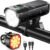 Bike Lights Front and Back, [8+7 Lighting Modes] & [Sturdy Aluminum Alloy] Super Bright LED Bicycle Lights, USB Rechargeable & IP65 Waterproof Bike Light Set for Mountain, Motorbike Lamps