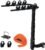 Car Bike Rack, Tow Bar Mounted Bike Carrier for 4 Bikes – Steel Bicycle Rack with Anti-Wobble Lock System, Hitch Tightener & Safety Straps, Easy Assembly for Cars, SUVs, MPVs & Vans – Black